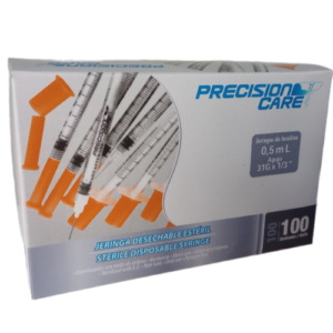 Jeringa de Insulina 0.5 ml 31G x 8mm  Precision Care